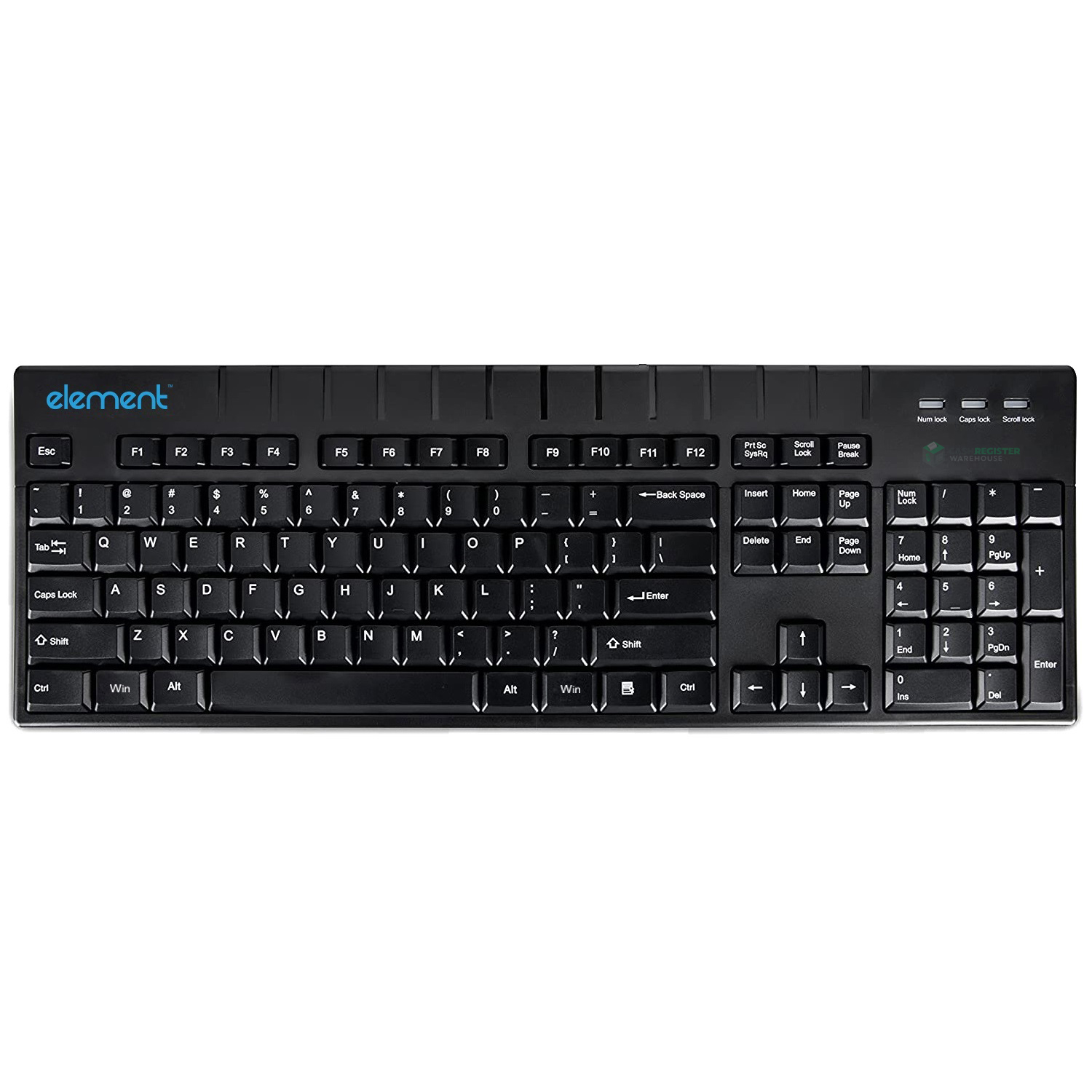 Element ECT104-BL Medical Grade Washable Keyboard with USB Interface - Black