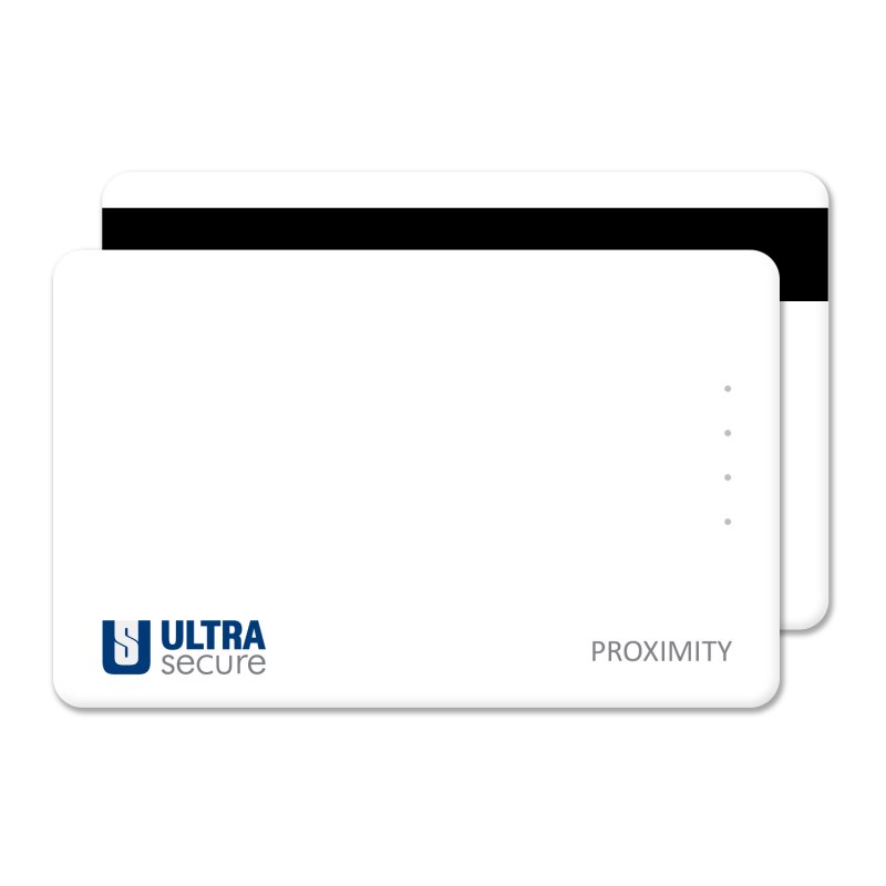 100 x Ultrasecure ISO Proximity PVC Plain White with HiCo Mag Stripe